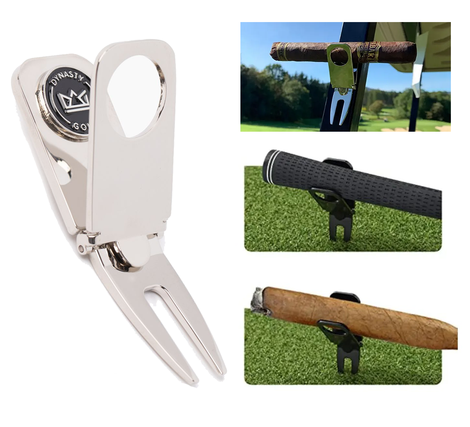 Magnetic Cigar Holder - 6 in 1 Divot Tool